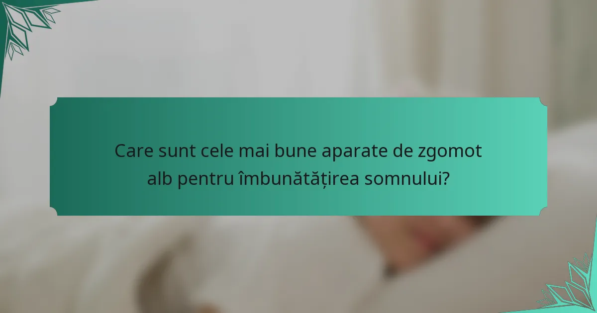 Care sunt cele mai bune aparate de zgomot alb pentru îmbunătățirea somnului?
