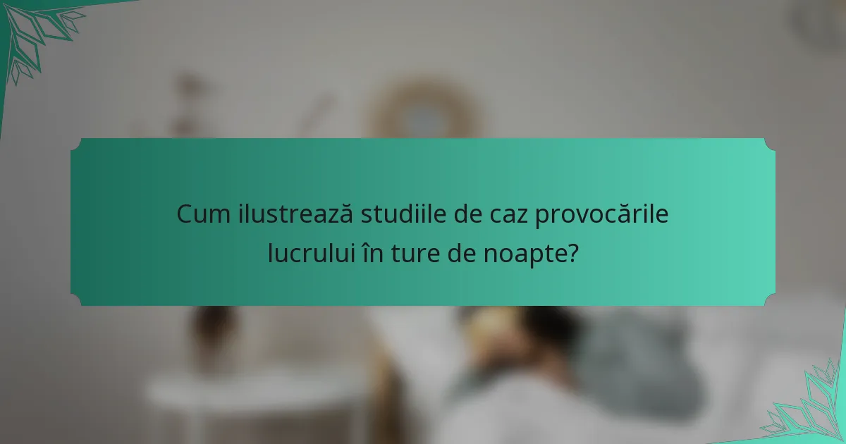 Cum ilustrează studiile de caz provocările lucrului în ture de noapte?