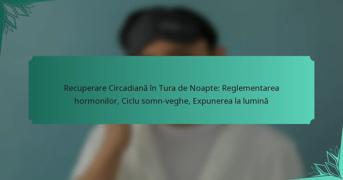Recuperare Circadiană în Tura de Noapte: Reglementarea hormonilor, Ciclu somn-veghe, Expunerea la lumină