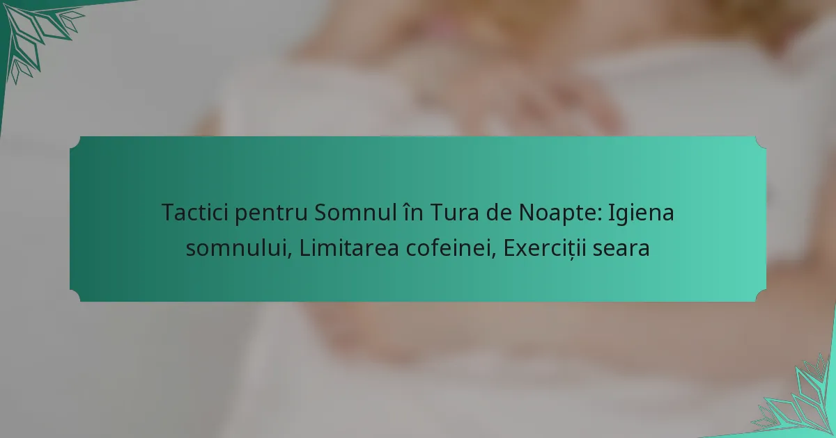 Tactici pentru Somnul în Tura de Noapte: Igiena somnului, Limitarea cofeinei, Exerciții seara